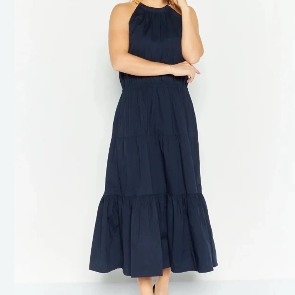 Michael Kors Halter Midi Dress w/ Necklace